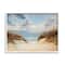 Stupell Industries Alluring Cloudy Beach Path Wooden Fence Tall Grass in White Frame Wall Art